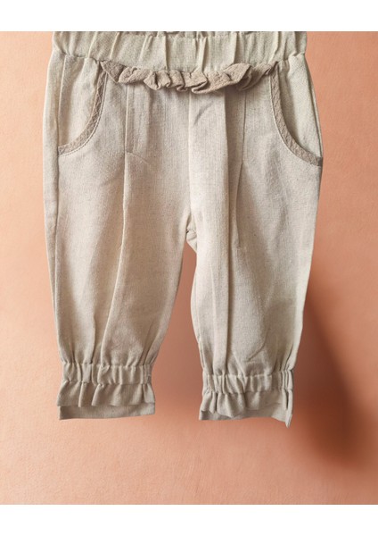 Kız Bebek 4'lü Şık Takım – Güpür Detaylı Ceket, Çiçek Yakalı Gömlek,keten Pantolon fırsatları