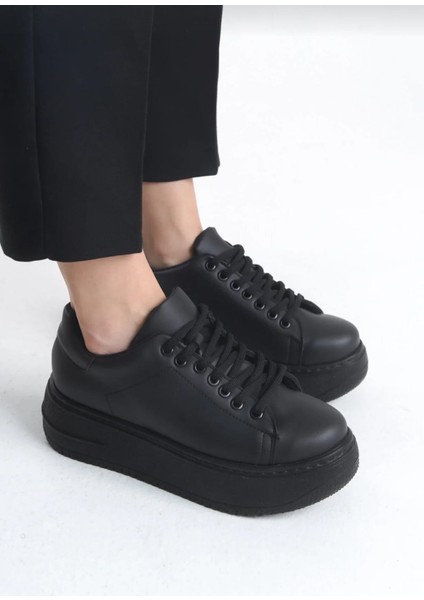 Kadın Yüksek Tabanlı Siyah Ortopedik Günlük Rahat Ayakkabı modelleri