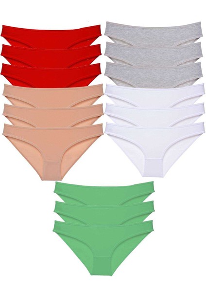 15 Adet Süper Eko Set Likralı Kadın Slip Külot 521