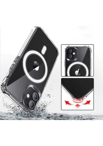 Iphone 13 Kılıf Kamera Lens Korumalı Magsafe Destekli Şeffaf Darbe Emici Sert Kapak modelleri