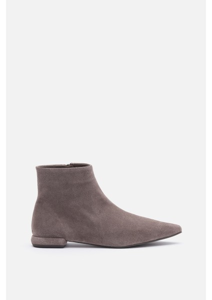 Bestyle Vıta Kadın Vizon %100 Gerçek Süet Deri Sivri Burun Bot