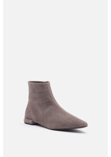 Bestyle Vıta Kadın Vizon %100 Gerçek Süet Deri Sivri Burun Bot fiyatları