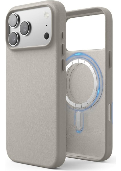 iPhone 17 Pro Kılıf Leather Magsafe Deri Liquid Kapak Hassas Butonlu Içi Kadife Sert Silikon