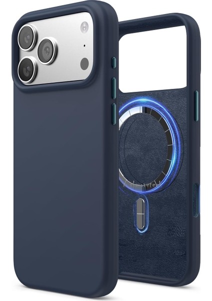 iPhone 17 Pro Kılıf Leather Magsafe Deri Liquid Kapak Hassas Butonlu Içi Kadife Sert Silikon
