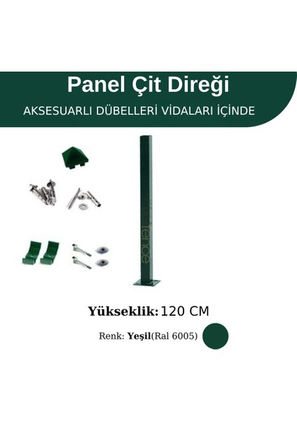Profil Direk 120 cm - Çim Çit Direği Panel Çit Direği 2 Adet