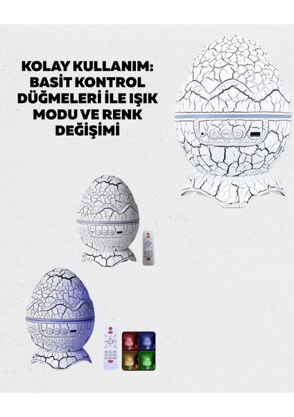 Dinozor Yumurtası Tasarımlı Projektörlü Gece Lambası modelleri