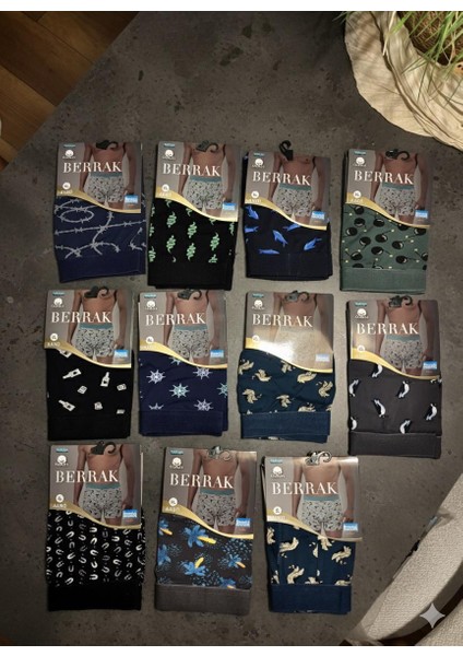 Erkek Karışık Renk ve Desenli Boxer 5'li Paket modelleri