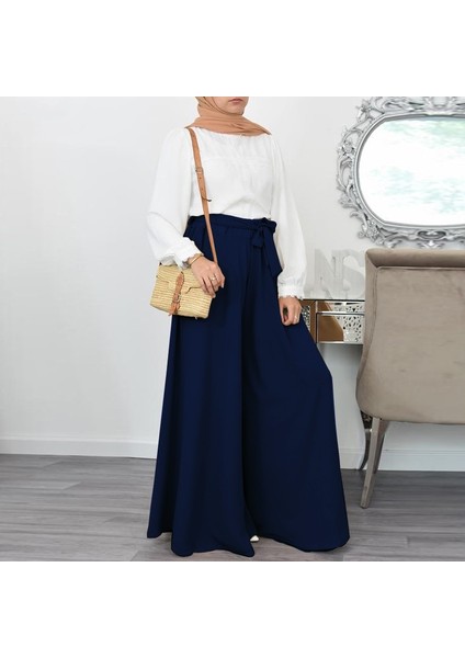 Keten Kemerli Kadın Pantolon Şalvar modelleri