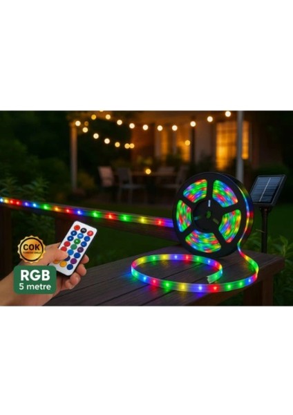 Güneş Enerjili Rgb 5 Metre Şerit LED Kamp ve Bahçe Aydınlatması fiyatları