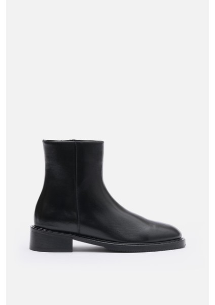 Bestyle Manifest Kadın Siyah %100 Gerçek Deri Bot