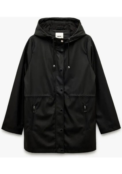 Kadın Cepli Beli Bağlamalı Uzun Kollu Fermuarlı Kapüşonlu Yağmurluk 6WAK00007EW modelleri