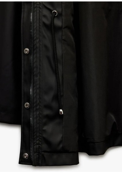 Kadın Cepli Beli Bağlamalı Uzun Kollu Fermuarlı Kapüşonlu Yağmurluk 6WAK00007EW indirimleri