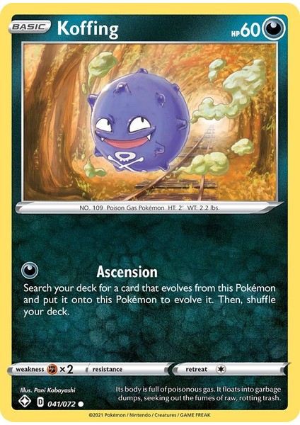 Koffing #41 Pokemon Shining Fates Orijinal Pokemon Kartı