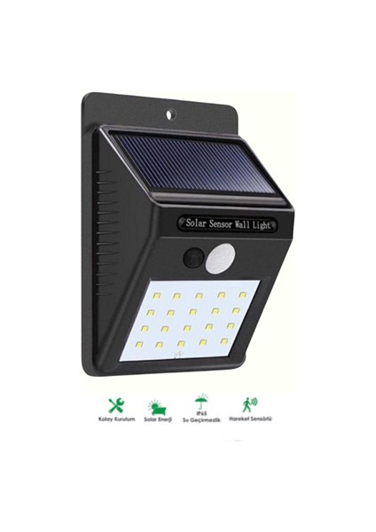 Hareket Sensörlü Solar Lamba | 120° Algılama Açısı, 3-4 Metre Mesafe, Suya Dayanıklı LED modelleri
