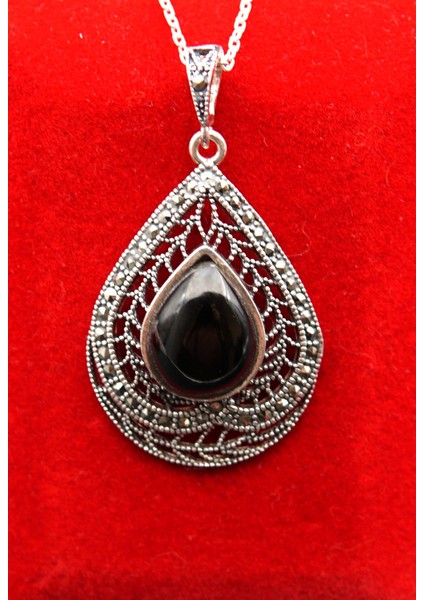 925 Ayar Kadın Oltu Taşı Kadın Kolye SK00092