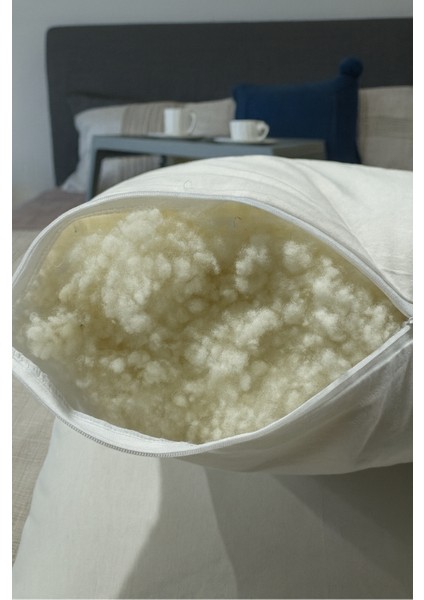 %100 Doğal Merinos Boncuk Kuzu Yünü Dolgulu Yastık 50 x 70 cm Ebat 1000 Gram fırsatları