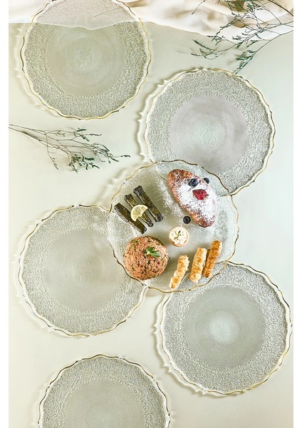 Goblen 28 cm 6 Parça Servis Sunum Tabağı Seti modelleri