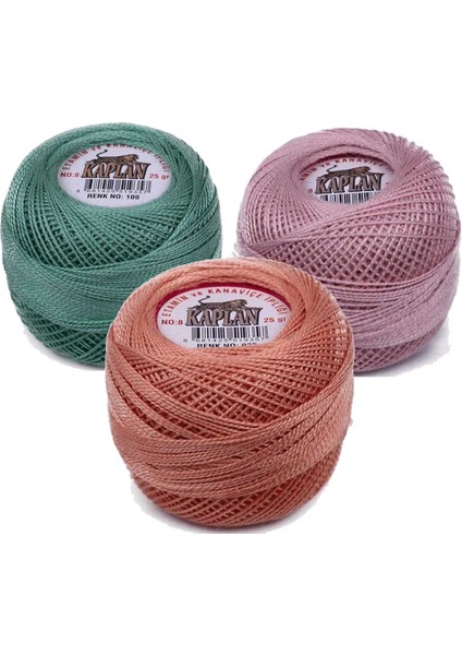 3 Adet Kaplan Etamin ve Kanaviçe Ipi 8 No Kod/renk: 109 - 202 - 922 - Ryl