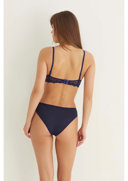 Lacivert Destekli Slip Külotlu Dantelli Sütyen Takımı 4007 fiyatları