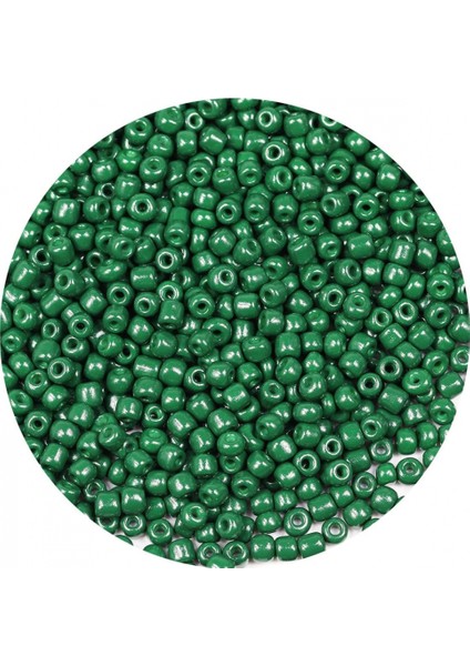 Koyu Yeşil Renk 4 mm Yaklaşık 1100 Adet / 100 Gram Cam Boncuk Oya Yazma Bileklik ve Kolye modelleri