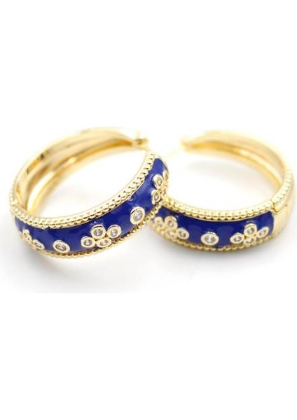 Mineli Vc Yonca Küpe - Mavi