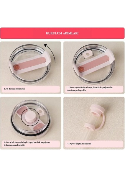 Quencher Uyumlu 3’lü Silikon Set – Sızdırmaz Tıpa, Pipet Koruyucu ve Taban Kılıfı fırsatları