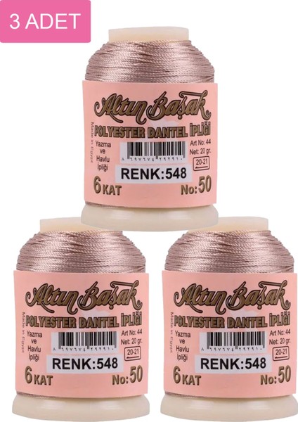 3 Adet Altınbaşak Oya ve Dantel Ipi 20 gr - Royaleks - No: 548