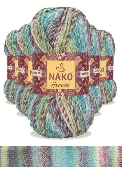 5 Adet Hercai Ebruli Hırka Kazak Atkı Bere El Örgü Ipi Yünü 76037