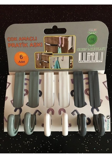 6'lı Çok Amaçlı Pratik Askı Sert Plastik ROYALEKS-GMP-799-OP-8 fiyatları