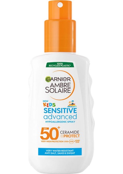 Ambre Solaire Sensitive Advanced Çocuk Güneş Koruyucu Sprey SPF50+ – Hipoalerjenik, Yüksek Koruma, 150 ml