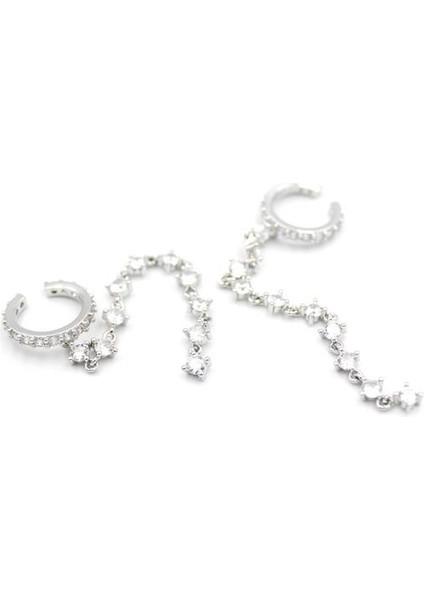 2'li Taşlı Kıkırdak Küpe - Gümüş fiyatları