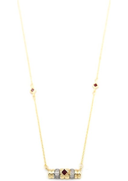 Taşlı Kolye - Bordo fiyatları