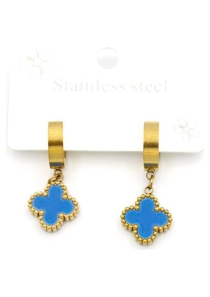 Vc Yonca Halka Küpe - Mavi fiyatları