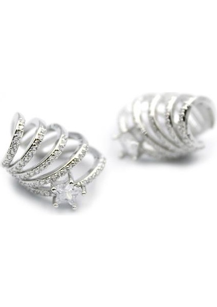 2'li Kıkırdak Küpe - Gümüş