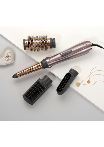 Hava Üflemeli Saç Şekillendirici Set, 1000W, 4 Başlık, Iyon Teknolojisi fırsatları