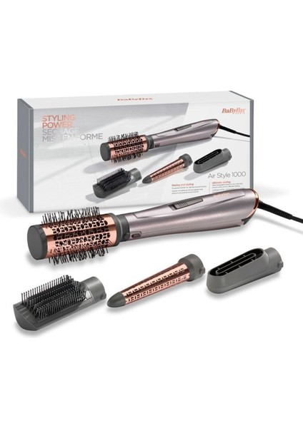 Hava Üflemeli Saç Şekillendirici Set, 1000W, 4 Başlık, Iyon Teknolojisi