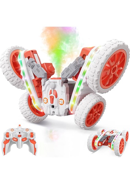 Uzaktan Kumandalı Şarjlı 2.4ghz Işıklı Ledli Buhar Atabilen 360° Dönen Rc Akrobat Araba