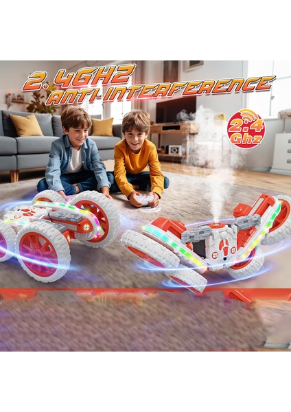 Uzaktan Kumandalı Şarjlı 2.4ghz Işıklı Ledli Buhar Atabilen 360° Dönen Rc Akrobat Araba modelleri