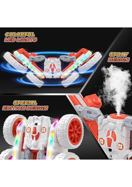 Uzaktan Kumandalı Şarjlı 2.4ghz Işıklı Ledli Buhar Atabilen 360° Dönen Rc Akrobat Araba indirimleri