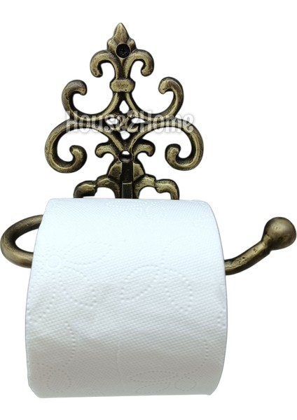 El Yapımı Pirinç Tuvalet Kağıtlığı Antik