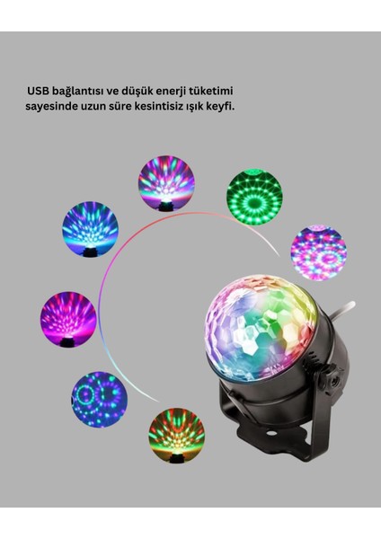 Rgb LED Disko Küresi 7 Modlu Uzaktan Kumandalı fırsatları