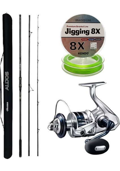 Yekoutdoor Profesyonel Olta Seti Okuma Alijos Surf 435 cm 100+250 gr 3 Parça&shimano Makina Saragosa 8000 Sw A Hg