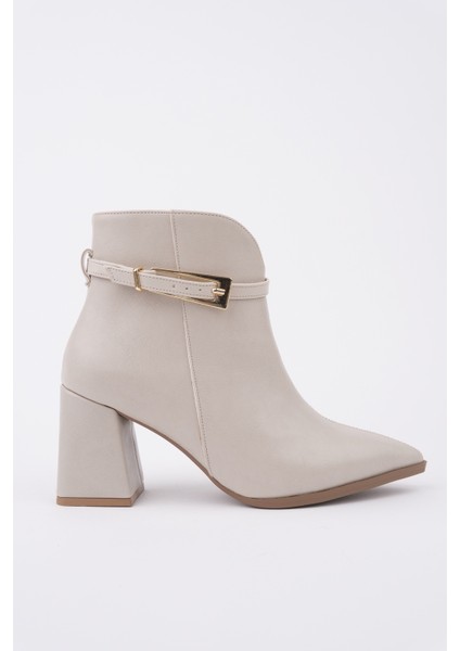 Gloria Sivri Burun Kemer Detaylı Kalın Topuklu Fermuarlı Kadın Bot fiyatları