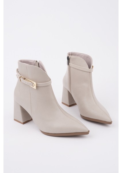 Gloria Sivri Burun Kemer Detaylı Kalın Topuklu Fermuarlı Kadın Bot modelleri