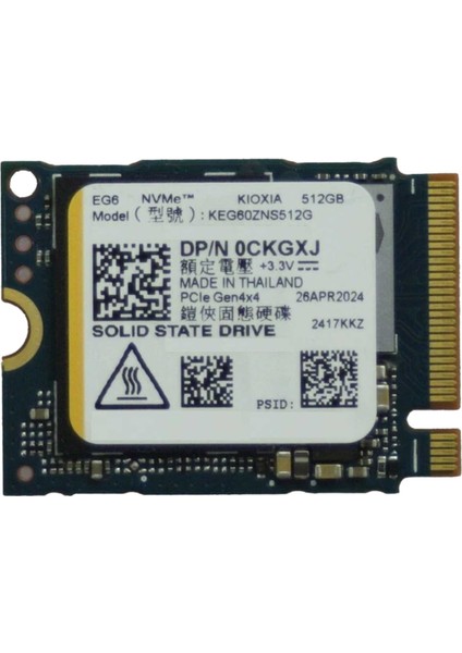 Eg6 512GB 4100/2600MB/S GEN4X4 M.2 22X30 SSD