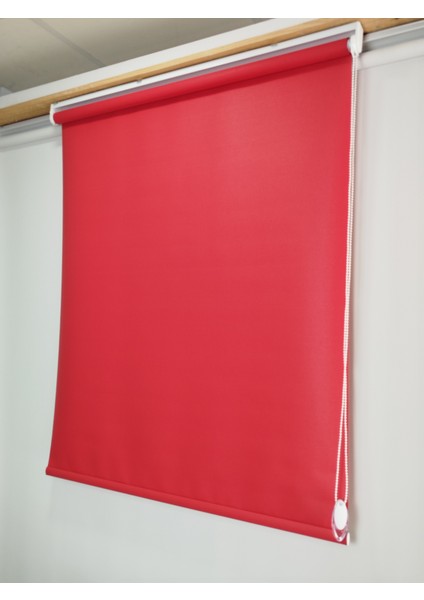 Kırmızı Güneşlik Stor Perde - Ev Ofis Perdesi modelleri