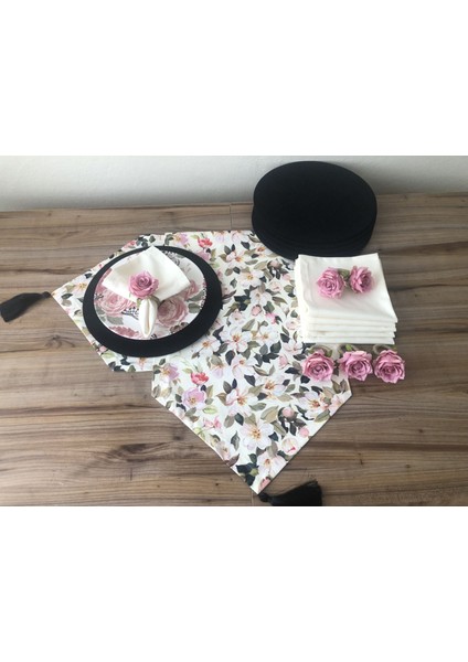 Sofra Sunum Seti Çiçek Desenli Takım