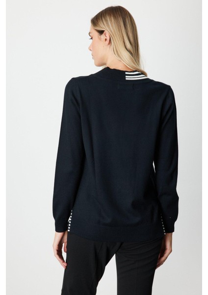 65378 Onteks V Yaka Yakası Ribanalı Kazak fırsatları