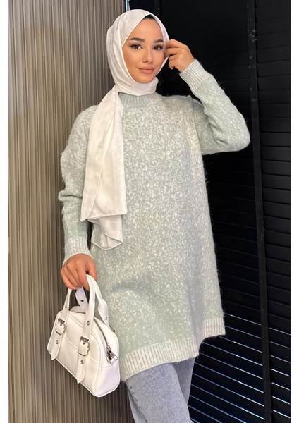 Bisiklet Yaka Çift Renkli Tesettür Triko Tunik (S-M-L-Xl Beden Uyumludur.) P-00018415