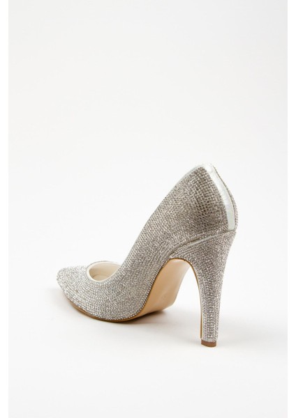 Full Taş Aynalı Klasik Topuklu Kadın Abiye Ayakkabı 215342E